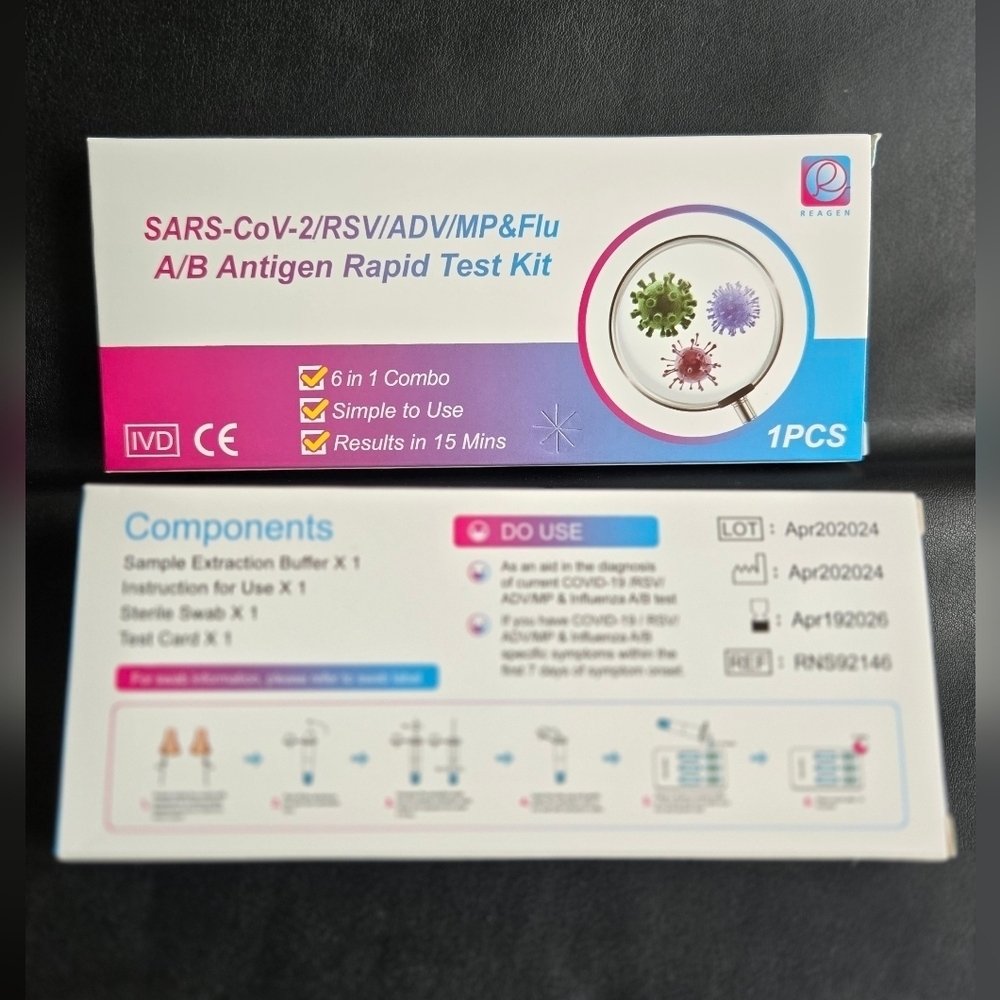 Covid RSV ADV & Flu A/B Antigen Rapid Test Kit 6 In 1 - Picture 2 of 4